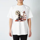 ロケットうさぎのロケットうさぎ　平和維持 Regular Fit T-Shirt