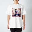 ParadigmStar　パラダイムスターの桜咲く華の学生猫 sakura Regular Fit T-Shirt