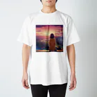 241028mada-mumeinadezaina-の女性の後ろ姿 スタンダードTシャツ