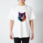 MK's SOLUTIONのカラフルな猫 Regular Fit T-Shirt