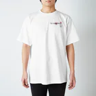 mon shu shu もんしゅしゅのきゅんなうさちゃん　ロミオ&ジュリエット（ロミオ）文字黒　ピンクハート Regular Fit T-Shirt