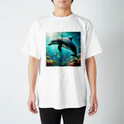 Lovers-chapelの美しいイルカ Regular Fit T-Shirt