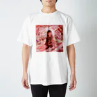 SANTABUNNY SUZURI SHOPの桜並木 Regular Fit T-Shirt