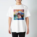 west97の富士山絶景にある露天風呂のかわいい女の子 スタンダードTシャツ