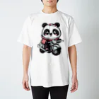 G-EICHISのCute bike and panda-chan スタンダードTシャツ