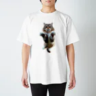 Y'z Fashion Hideoutの飛びつく猫 スタンダードTシャツ