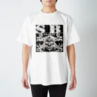 Ａ’ｚｗｏｒｋＳのSKULL&BONE TRIBAL GRUNGE WHT ON BLK スタンダードTシャツ