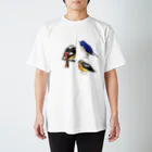 森図鑑の[森図鑑］ヒタキ科の野鳥 Regular Fit T-Shirt