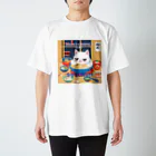 DanefushiのHAKATA RAMEN CAT SUSURU‼ スタンダードTシャツ