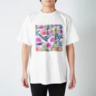 OkometoOmochiの花柄.a スタンダードTシャツ