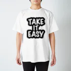 QUQU_WORKSのテイクイットイージー Take It Easy ブラック スタンダードTシャツ