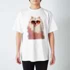 AQUAMETAVERSEのサングラスをかけた、かわいい犬 Marsa 106 Regular Fit T-Shirt