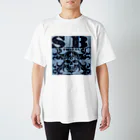 Ａ’ｚｗｏｒｋＳのSKULL&BONE TRIBAL GRUNGE BLK ON DENIM スタンダードTシャツ