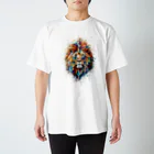 MirofuruDesignの抽象的なライオンスプラッシュTシャツ Regular Fit T-Shirt