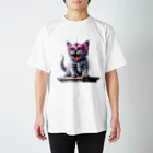 kitten ＊ venetian-mask｜KVMの仮面のロシアンブルー (透過/咆哮) ② Regular Fit T-Shirt