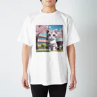 yoiyononakaの春と桜と虎縞白猫06 Regular Fit T-Shirt