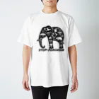 STOP POACHNGのSTOP POACHNG（シルエット象） スタンダードTシャツ