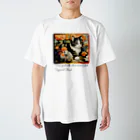 adarahの和風な癒しの三毛猫 スタンダードTシャツ