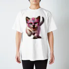 KVM｜kitten ＊ venetian-maskの仮面のシャム猫 (透過/咆哮) スタンダードTシャツ