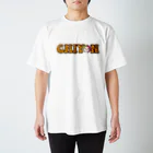 ちよンのお店のブラウン文字ヒョウ柄（横） Regular Fit T-Shirt