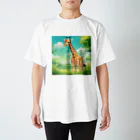 オイタンのアニメ　きりん Regular Fit T-Shirt