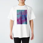 WAMI ARTのピンクと水色の抽象画 Regular Fit T-Shirt