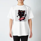 ベリーBellyの黒猫ベリーダンス スタンダードTシャツ