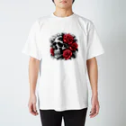 heart-sの薔薇と髑髏 Regular Fit T-Shirt