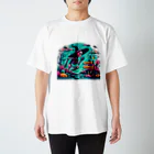 かるるんショップの骸骨紳士シリーズ　雨ニモマケズ、風ニモマケズ Regular Fit T-Shirt