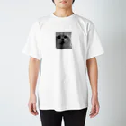 neko_muchamaru_shopのモノクロふんぬ！むちゃまる Regular Fit T-Shirt