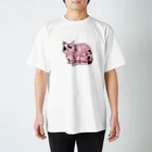 parucatsの桜猫Tシャツ【cherry blossom cat】sit スタンダードTシャツ