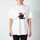 AI考房の闘うサムライ猫 Regular Fit T-Shirt