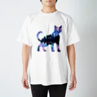 猫との風景の星空と猫_009 スタンダードTシャツ