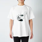 オカヤイヅミのよっぱらいモノクロ スタンダードTシャツ