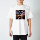 chan-takehaniの 月明かりの下の桜 Regular Fit T-Shirt