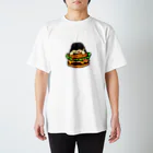 バーキン君のバーキン君　ハンバーガー　センタープリントTシャツ スタンダードTシャツ