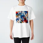 森のひよこさんshopの芸術スリスリくん Regular Fit T-Shirt