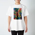 ateliershirabeのステンドグラスアート Regular Fit T-Shirt