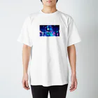 DesignColorsのネオンカラーな夜の少女 スタンダードTシャツ