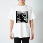 Reptile_JPのモノクロカイマン Regular Fit T-Shirt