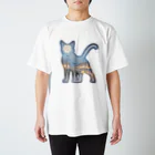 猫との風景の風景_夜景と猫002 Regular Fit T-Shirt