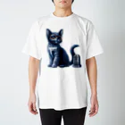 KVM｜kitten ＊ venetian-maskの仮面のロシアンブルー｜石像 ① Regular Fit T-Shirt