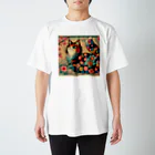 chaochao0701の浮世絵風　カラフル猫「Ukiyo-e-style Colorful Cat」「浮世绘风格的多彩猫」 スタンダードTシャツ