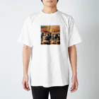 nigihayahiの夕焼けを走るシマウマ Regular Fit T-Shirt