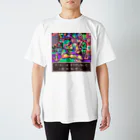 もぺのPixelart graphic “武器防具屋のオッサン” (Colorful) スタンダードTシャツ