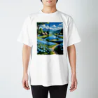 くりちゃんの湖のほとり青の草原 スタンダードTシャツ