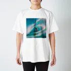 Dorara14の海とサーファー スタンダードTシャツ