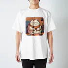 love_fatcatの寝ぼけているぽっちゃり猫 Regular Fit T-Shirt