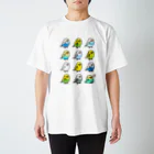 Cody the LovebirdのChubby Bird セキセイインコ大集合 スタンダードTシャツ