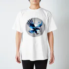 chibi_hikariのSoaring blue hawk Regular Fit T-Shirt